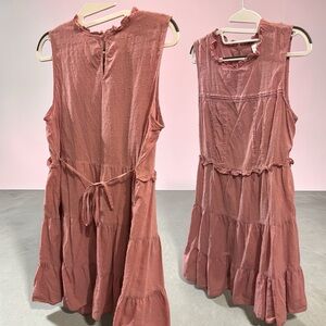 Belle du Jour Pink Swiss Dot Tiered Ruffle Mini Dress - Size Large